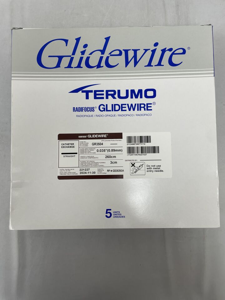GR3504 - TERUMO - Radifocus Glidewire - Straight - .035" x 260cm x 3cm
, (BX/5) - ( Expiry Date: 2024-11-30 )