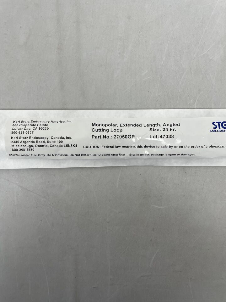 27050GP - STORZ - Monopolar Extended Length Angled Cutting Loop , ( EA ) - ( Expiry Date : 2099-12-31 )