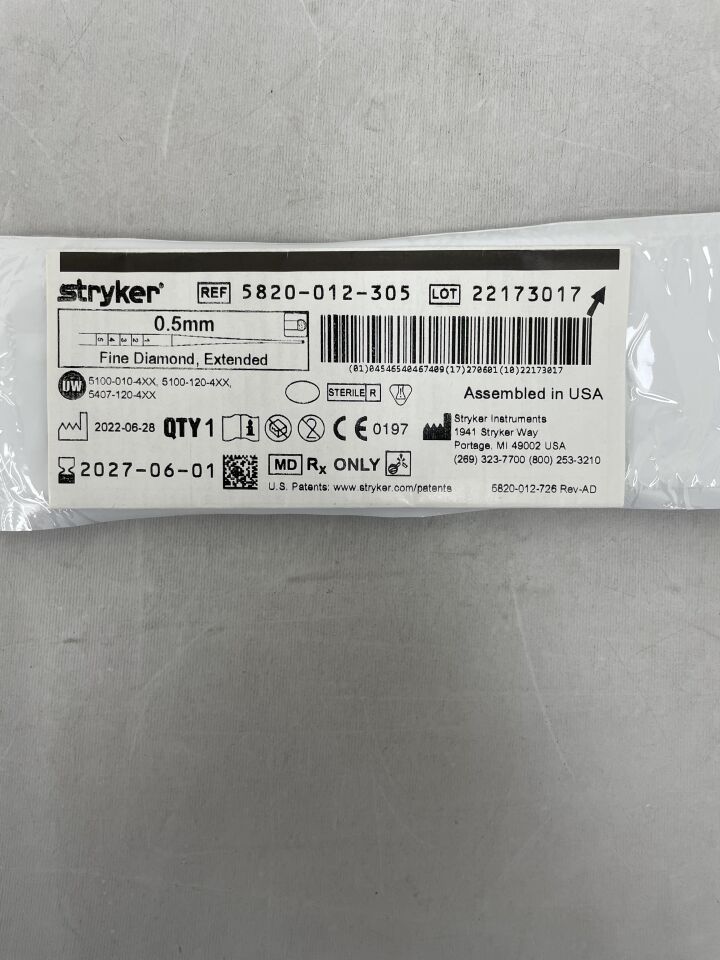 5820-012-305 - STRYKER - Elite Tapered Diamond Bur, Extended 0.5mm , ( EA ) - ( Expiry Date : 2027-06-01 )