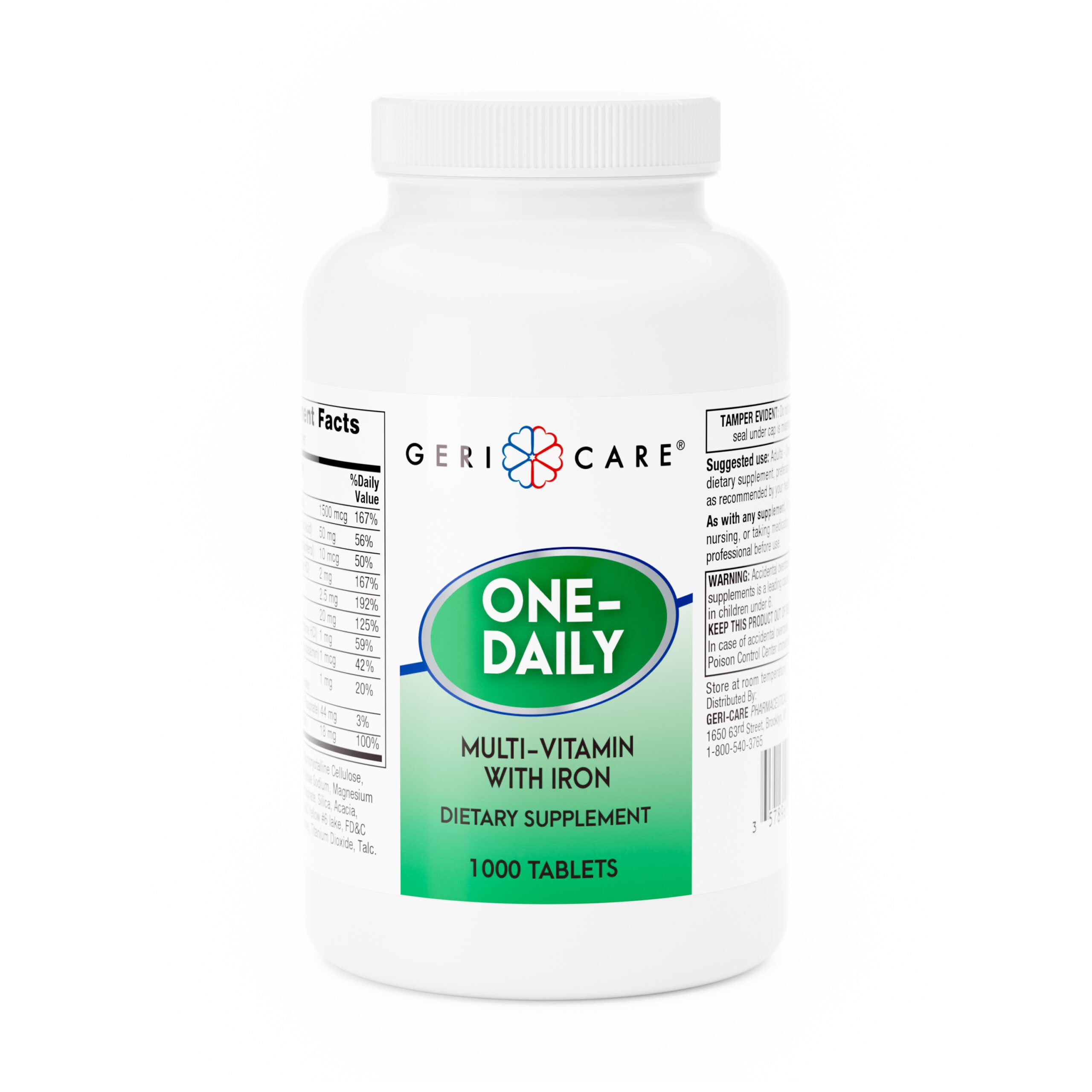 576372 - Geri-Care - Multivitamin with Iron Supplement McKesson Tablet BT/1000 Pack of 1, (EA)