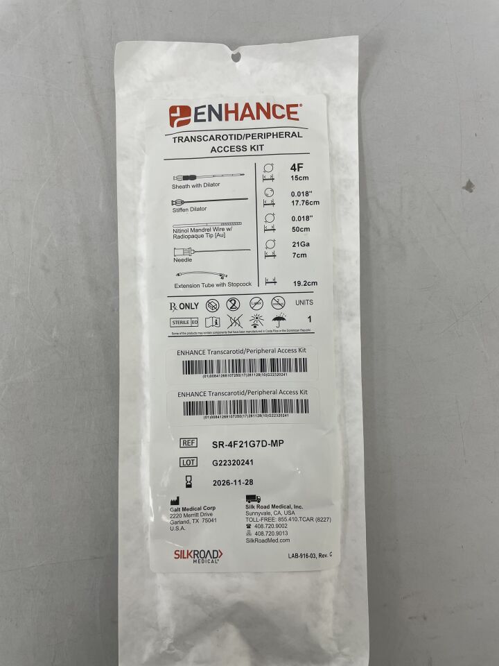 SR-4F21G7D-MP - SILK ROAD MEDICAL - ENHANCE Transcarotid / Peripheral Access Kit 4F x 21Ga , ( EA ) - ( Expiry Date : 2026-11-28 )