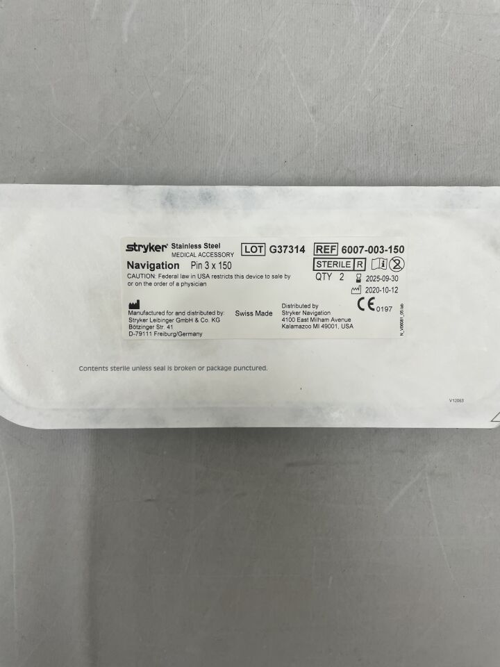 6007-003-150 - STRYKER - Navigation Pin, 3 x 150 mm Size, 2pack , ( EA ) - ( Expiry Date : 2025-09-30 )