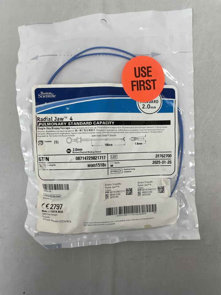 1518 - BOSTON SCIENTIFIC - Radial Jaw 4 Biopsy Forceps, Pulmonary Standard Capacity, 2.0mm x 100cm, (EA) - ( Expiry Date: 2025-01-26 )