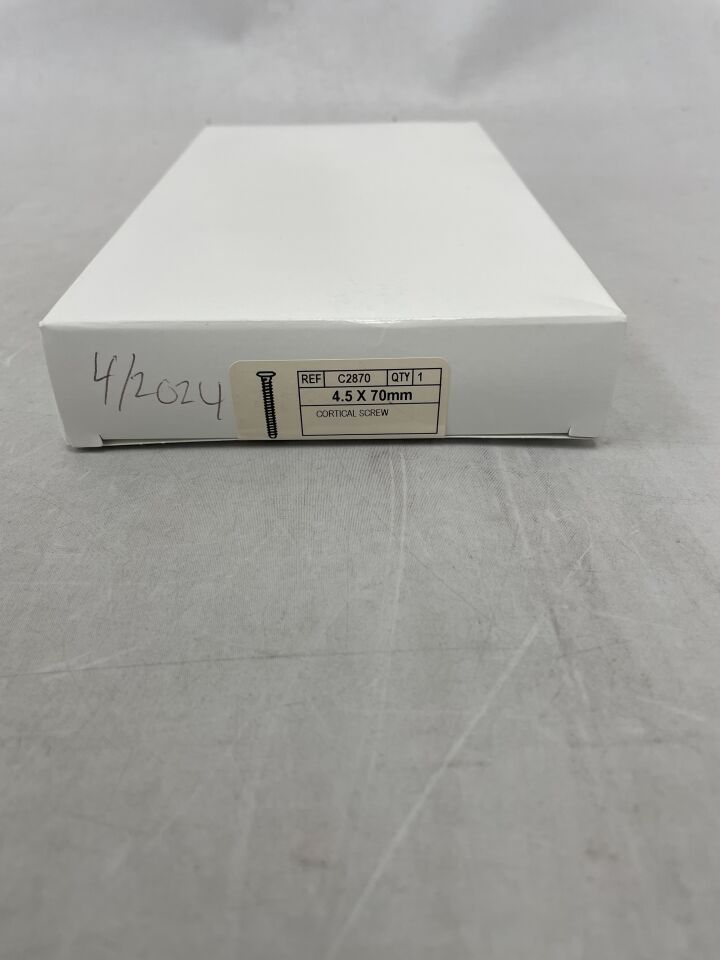 C2870 - CONMED - Cortical Screw, 4.5mm x 70mm, (BX/1) - ( Expiry Date: 2024-04-26 )