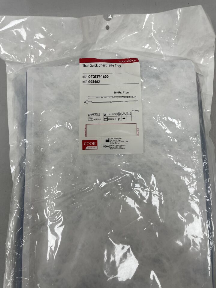 G05462 - COOK - Thal-Quick Chest Tube Tray 16F x 41cm, (EA) - ( Expiry Date: 2024-05-16 )
