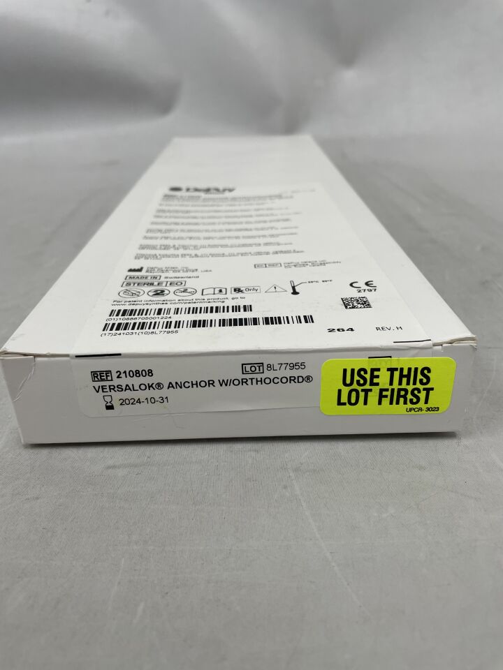 210808 - DEPUY - Versalok PEEK and Titanium Suture Anchor with Orthocord Suture, (BX/1) - ( Expiry Date: 2024-10-31 )