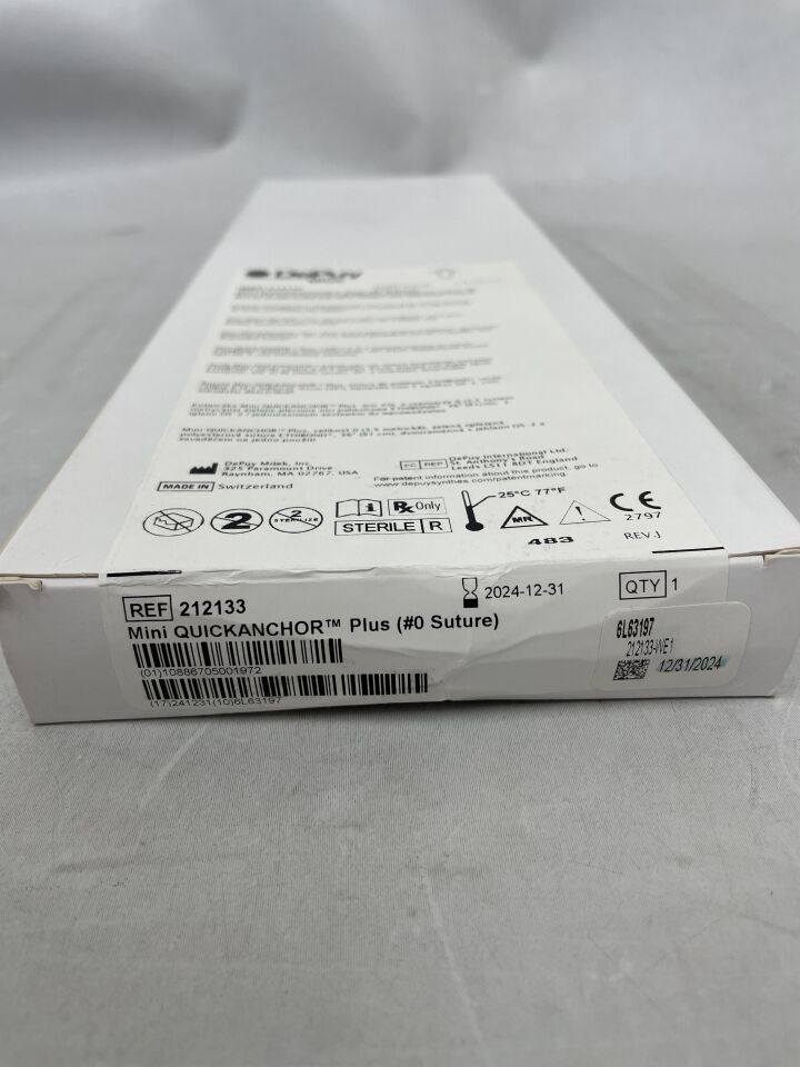 212133 - DEPUY - Mini QuickAnchor Plus Ti/Nitinol Suture Anchor with Ethibond Ti/Nitinol Suture, (BX/1) - ( Expiry Date: 2024-12-31 )