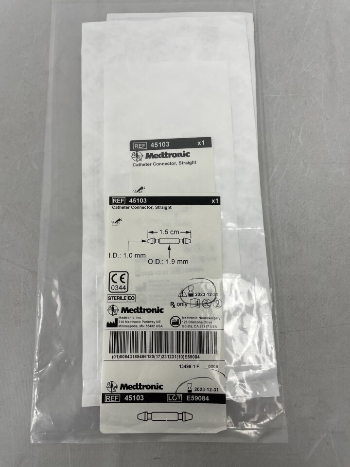 45103 - MEDTRONIC - Catheter Connector, Straight, (EA) - ( Expiry Date: 2023-12-31 )