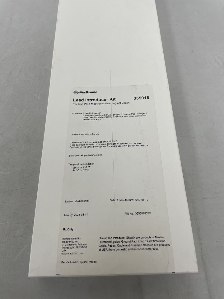 355018 - MEDTRONIC - Lead Introducer Kit, (BX/1) - ( Expiry Date: 2021-03-11 )