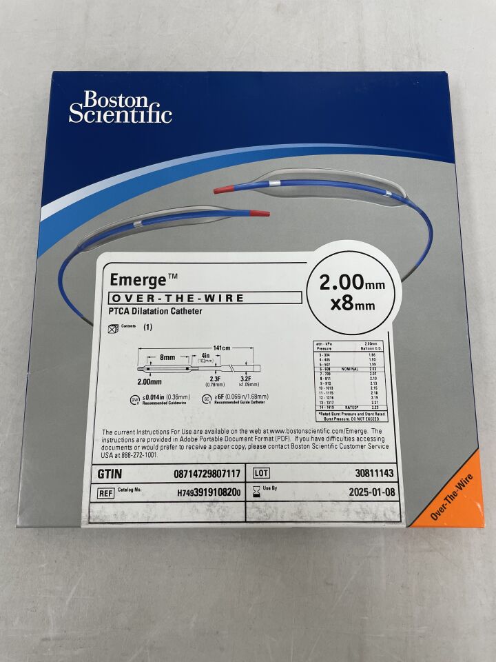 391910820 - BOSTON SCIENTIFIC - Emerge OTW PTCA Dilatation Catheter - 2.00mm x 8mm, (BX/1) - ( Expiry Date: 2025-01-08 )
