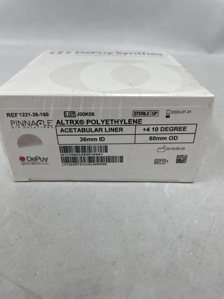 1221-36-160 - DEPUY - Pinnacle Altrx +4 10 Polyethylene Acetabular Liner, 36mm x 60mm, (BX/1) - ( Expiry Date: 2023-07-31 )