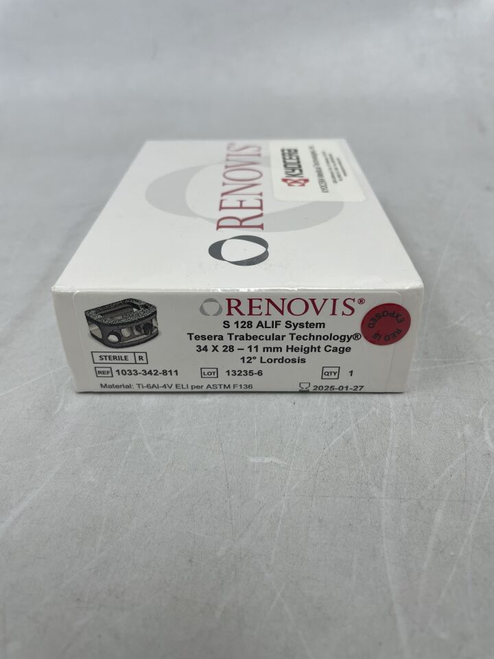 1033-342-811 - KYOCERA MEDICAL - Renovis ALIF Implant system 34 x 28, 11mm 12° Lordosis, (BX/1) - ( Expiry Date: 2025-01-27 )