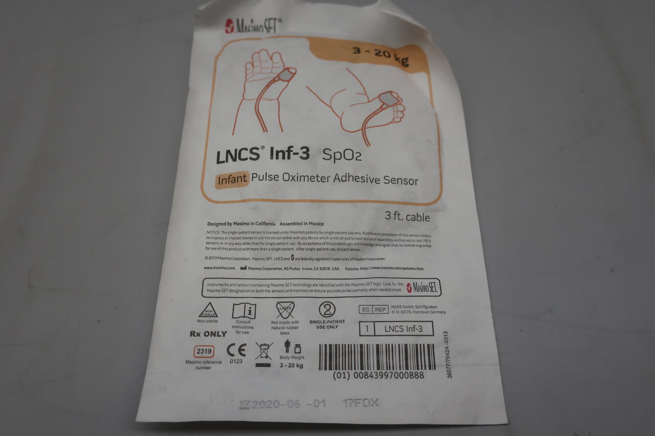 2319 - MASIMO - MasimoSET LNCS Inf Infant Pulse Oximeter Adhesive Sensor, (EA) - ( Expiry Date: 2025-01-01 )