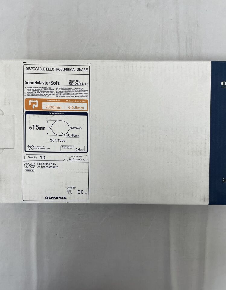 SD-240U-15 - OLYMPUS - SnareMaster 2.8mm x 230cm x 15mm, Soft Oval
, () - ( Expiry Date: 2024-06-30 )