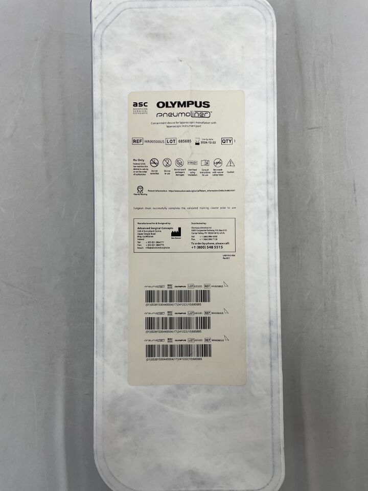 WA90500US - OLYMPUS - Pneumoliner Containment System, (EA) - ( Expiry Date: 2024-12-22 )