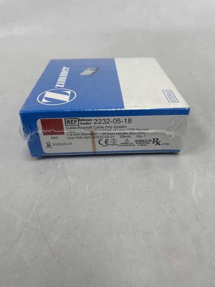2232-05-18 - ZIMMER - Cable-Ready Cable Grip System, Cable for Distal End Plate of Long GTR Device, 1.8mm Dia., 25" Length , ( BX/1 ) - ( Expiry Date : 2026-05-31 )