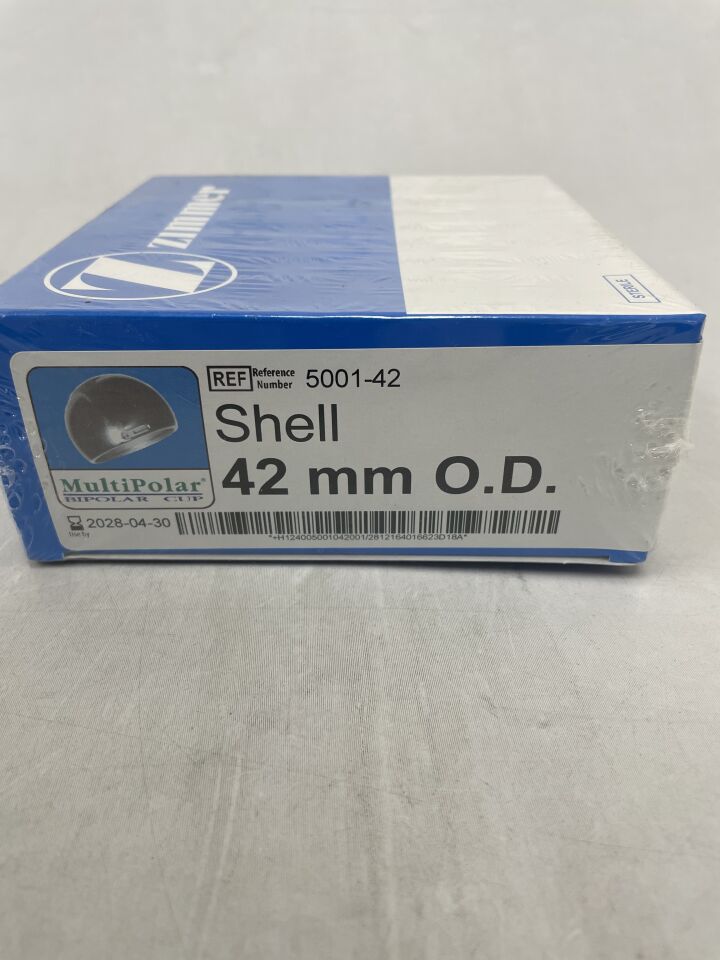 5001-42 - ZIMMER - MultiPolar BiPolar Cup, Shell, 42mm , ( BX/1 ) - ( Expiry Date : 2028-04-30 )