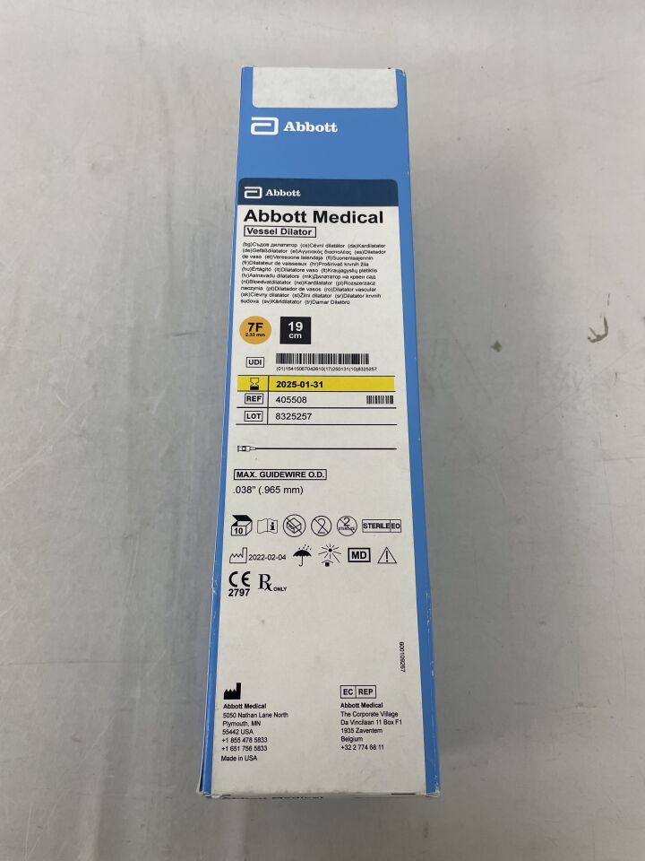 405508 - ABBOTT - Vessel Dilator, 7F, 19cm, (BX/5) - ( Expiry Date: 2025-01-31 )