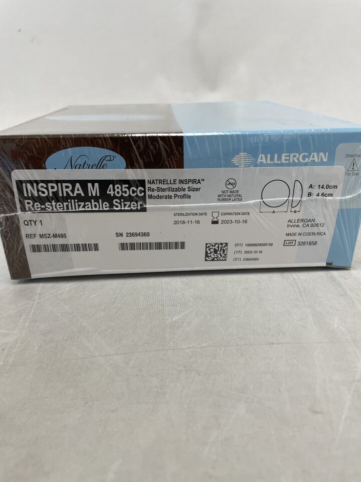 MSZ-M485 - ALLERGAN - natrelle inspira m 485cc, re-sterilizable sizer moderate profile , (BX/1) - ( Expiry Date: 2023-10-16 )