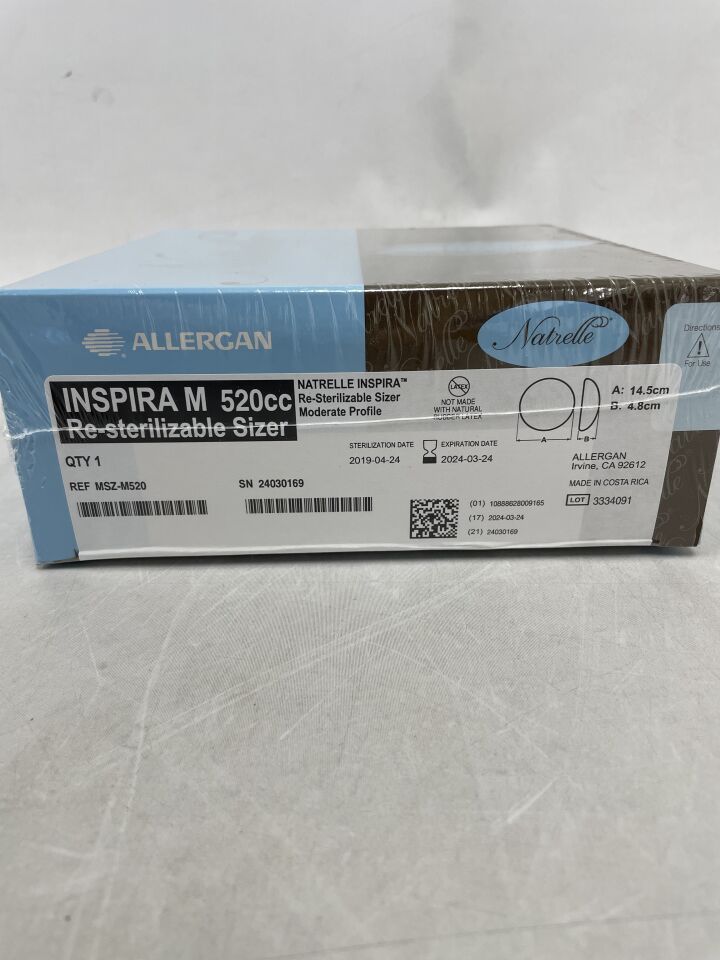 MSZ-M520 - ALLERGAN - natrelle inspira m 520cc, re-sterilizable sizer moderate profile , (BX/1) - ( Expiry Date: 2024-03-24 )