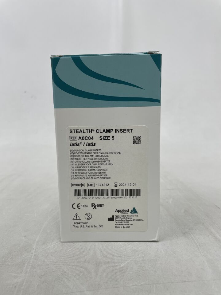 A0C04 - APPLIED MEDICAL RESOURCES - Stealth Surgical Latis/Latis Clamp Inserts, 90mm, (BX/10) - ( Expiry Date: 2024-12-04 )