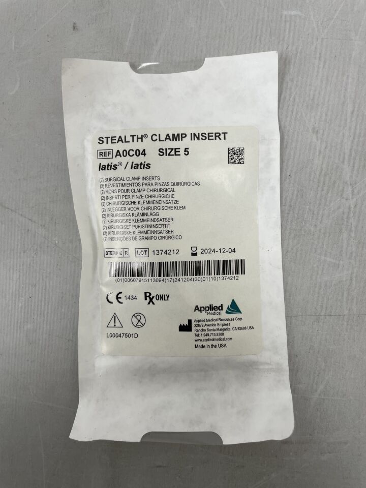 A0C04 - APPLIED MEDICAL RESOURCES - Stealth Surgical Latis/Latis Clamp Inserts, 90mm, (EA) - ( Expiry Date: 2024-12-04 )