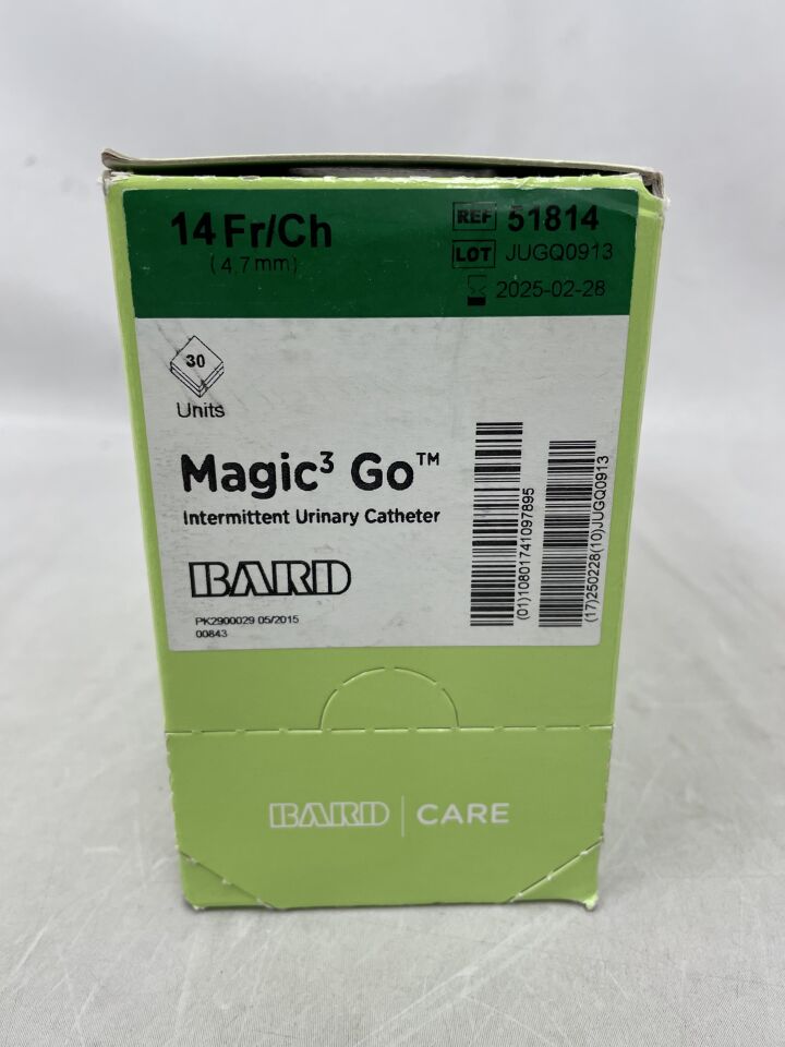51814 - BARD - Magic3 Go Intermittent Urinary Catheter, 14F, (BX/30) - ( Expiry Date: 2025-02-28 )