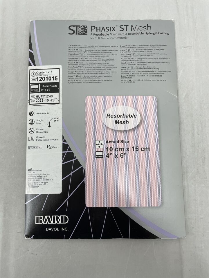1201015 - BARD - Phasix ST Mesh Rectangle 4" x 6", (BX/1) - ( Expiry Date: 2023-10-28 )
