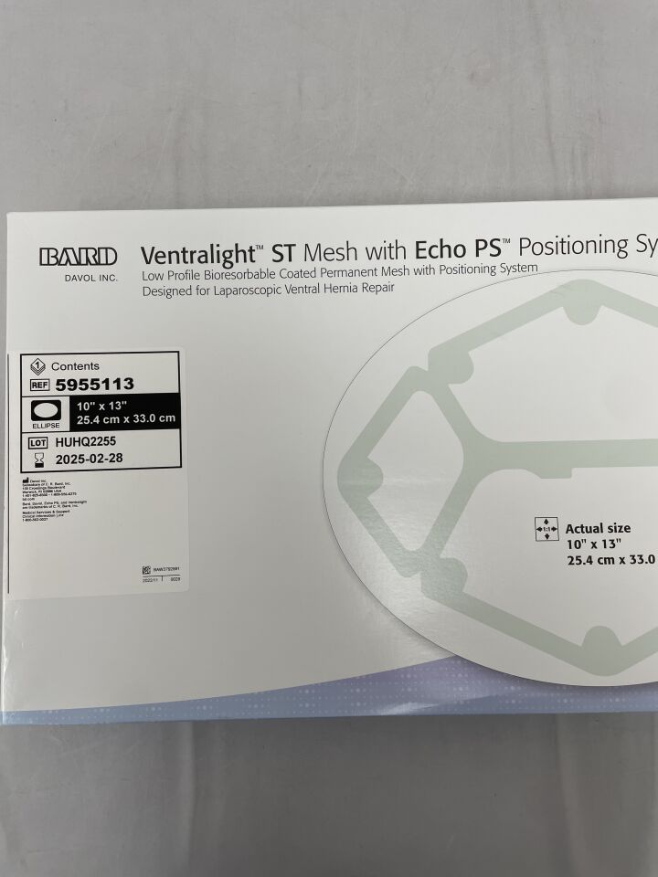 5955113 - BARD - Ventralight ST Mesh, Ellipse 10" x 13" w/Echo PS, (BX/1) - ( Expiry Date: 2025-02-28 )
