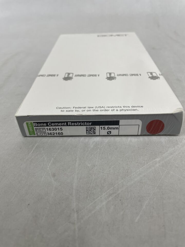 163015 - BIOMET - BIO PLUG Bone Cement Restrictor, 15.0mm,, (BX/1) - ( Expiry Date: 2022-03-23 )