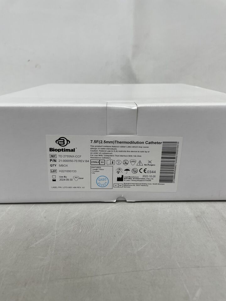 TD 2755NX-CCF - BIOPTIMAL - Thermodilution Catheter, 7.5Fr, (BX/5) - ( Expiry Date: 2024-09-30 )