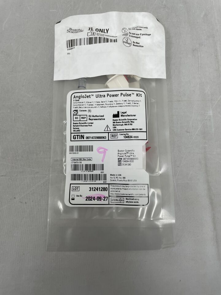 104834 - BOSTON SCIENTIFIC - AngioJet Ultra Power Pulse Kit, (EA) - ( Expiry Date: 2024-09-27 )