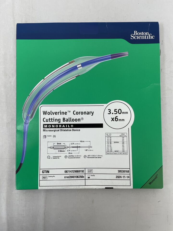 3940106350 - BOSTON SCIENTIFIC - Wolverine Coronary Cutting Balloon, Monorail, Microsurgical Dilatation Device, 3.50mm x 6mm, (BX/1) - ( Expiry Date: 2024-11-14 )