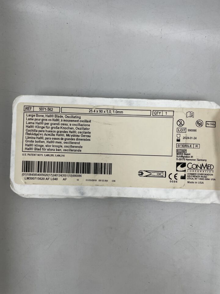 5071-562 - CONMED - Blade, 90 L x 13 mm W, 1.27 mm Cut Thickness, 1.27 mm, (EA) - ( Expiry Date: 2024-01-24 )