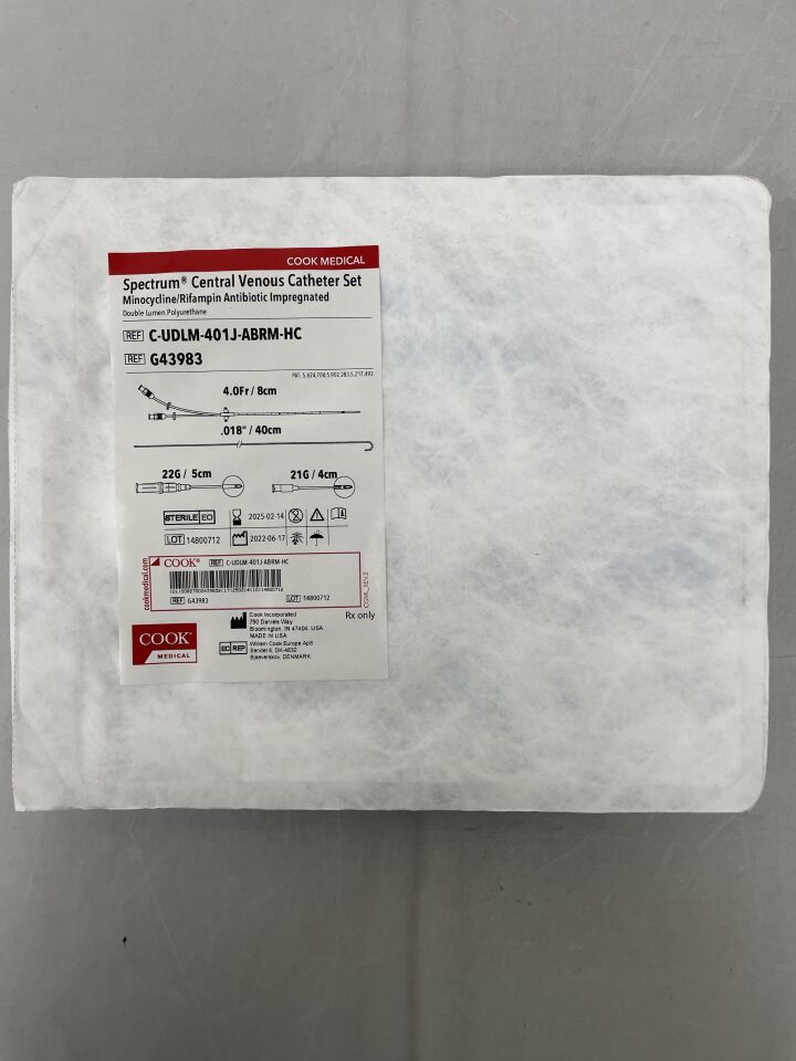 G43983 - COOK - Standard Catheter Set, 4 Fr Size, 8 cm Length, (EA) - ( Expiry Date: 2025-02-14 )
