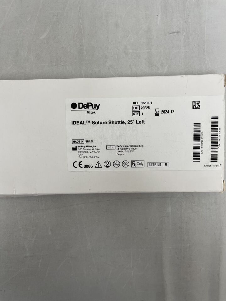 251001 - DEPUY - Ideal Suture Shuttle with Chia, 25 Degree, Left, (BX/1) - ( Expiry Date: 2024-12-24 )