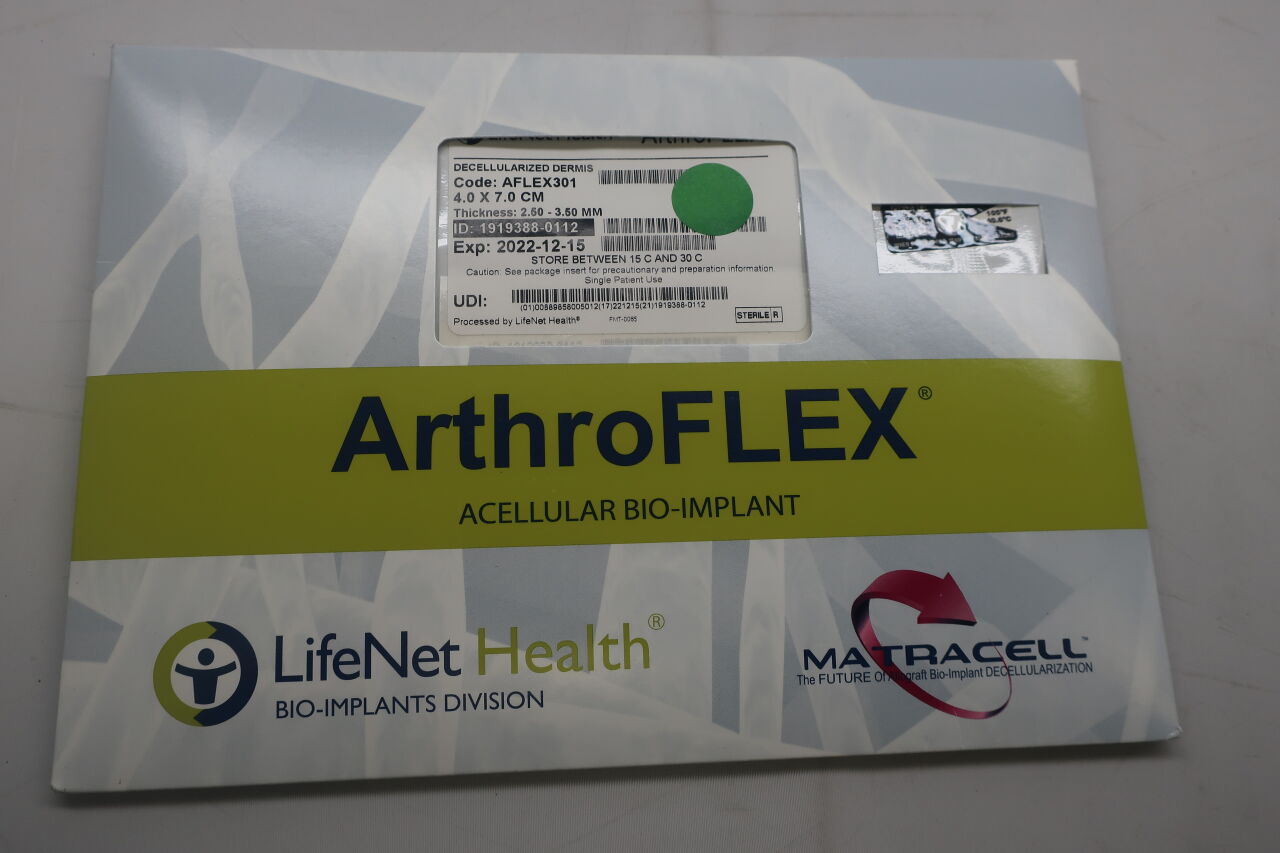 AFLEX301 - LIFENET HEALTH - LifeNet Health ArthroFlex Decellularized Dermis 4.0x7.0cm, (BX/1) - ( Expiry Date: 2025-02-01 )