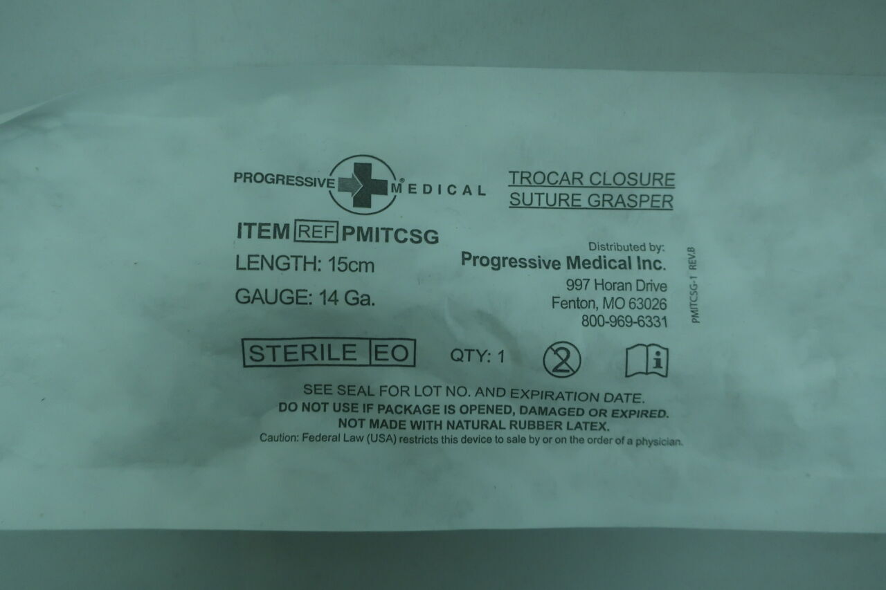 PMITCSG - PROGRESSIVE MEDICAL - Trocar Closure Suture Grasper, 15cm length, 14G, (EA) - ( Expiry Date: 2024-07-23 )