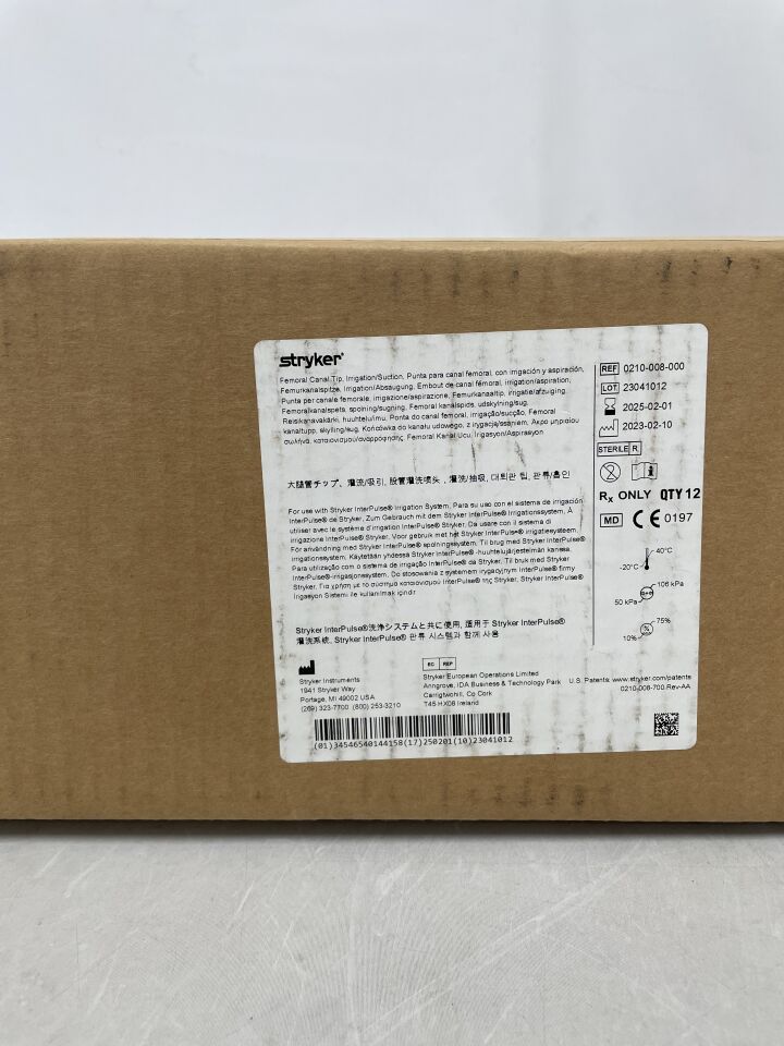 0210-008-000 - STRYKER - Femoral Canal Tip, Irrigation/Suction, for use with Stryker InterPulse Irrigation System, () - ( Expiry Date: 2025-02-01 )