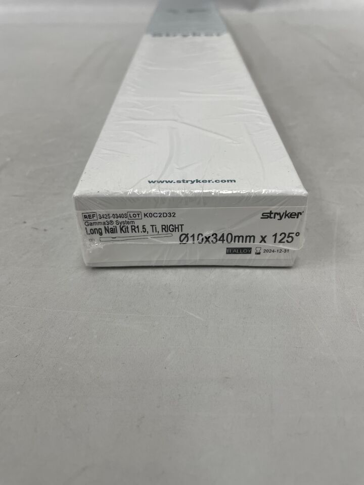 3425-0340S - STRYKER - Long Nail Kit, R1.5, Ti, Right, 10 x 340mm, 125 Degree, (BX/1) - ( Expiry Date: 2024-12-31 )