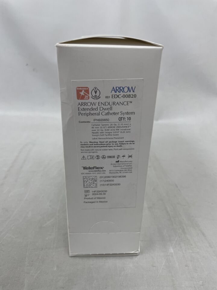 EDC-00820 - TELEFLEX - Endurance Extended Dwell Peripheral Catheter System 20G x 8cm, (BX/10) - ( Expiry Date: 2024-09-30 )