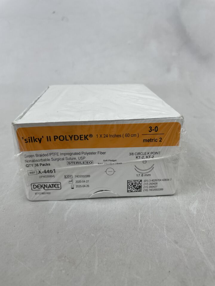 X-4461 - TELEFLEX - 3-0 silky II POLYDEK 3/8 Circle K Point KT-2, (BX/36) - ( Expiry Date: 2025-04-26 )