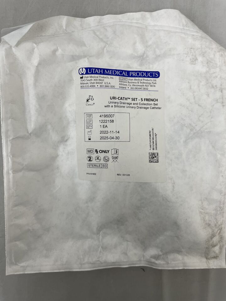 4195007 - UTAH MEDICAL - Uri-Cath Set - 5 French, Urinary Drainage and Collection Set with a Silicone Uniary Drainage Catheter, (EA) - ( Expiry Date: 2025-04-30 )