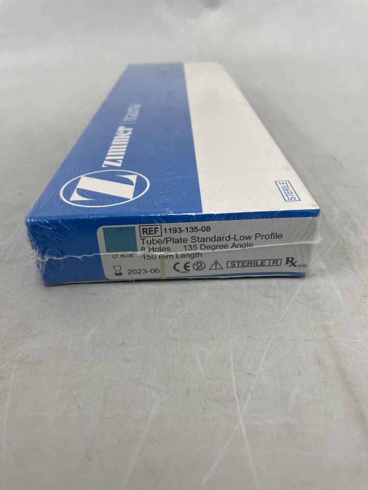 1193-135-08 - ZIMMER - Versa-Fx II Low Profile Compression Tube-Plate: 8 Holes / 135 Degree/ 150mm, (BX/1) - ( Expiry Date: 2023-06-01 )
