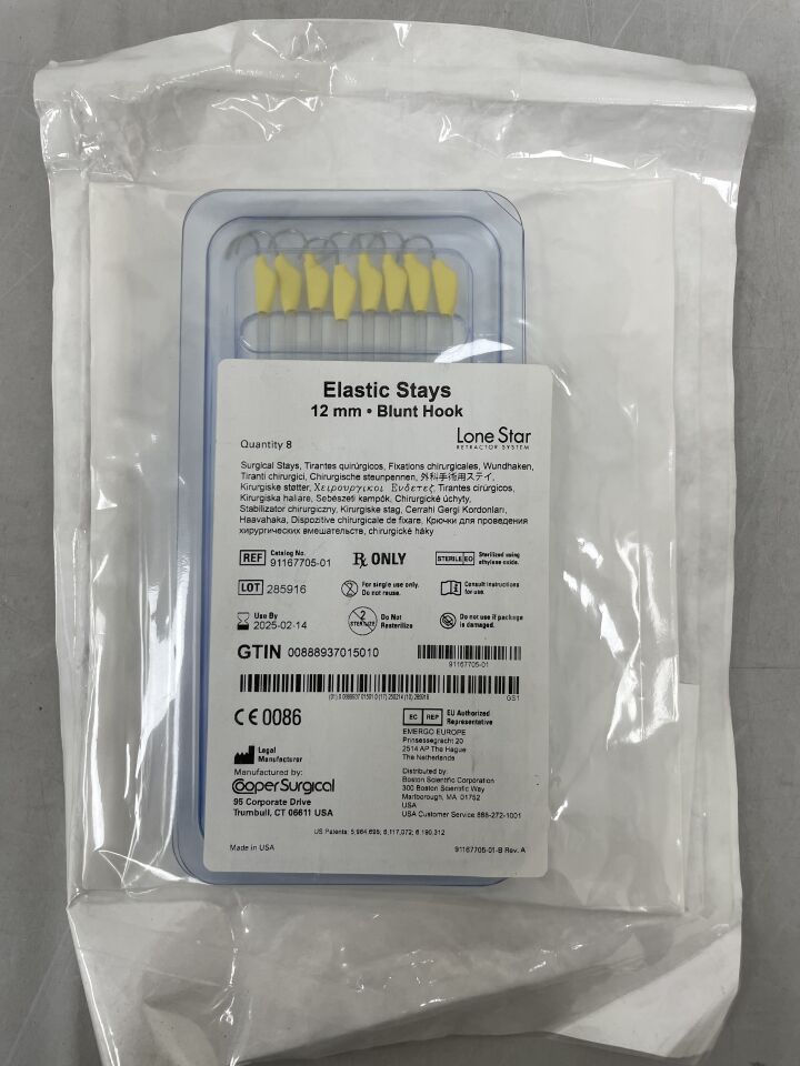 91167705-01 - COOPER SURGICAL - Lone Star Elastic Stays 12mm; Blunt hook, (EA) - ( Expiry Date: 2025-02-14 )