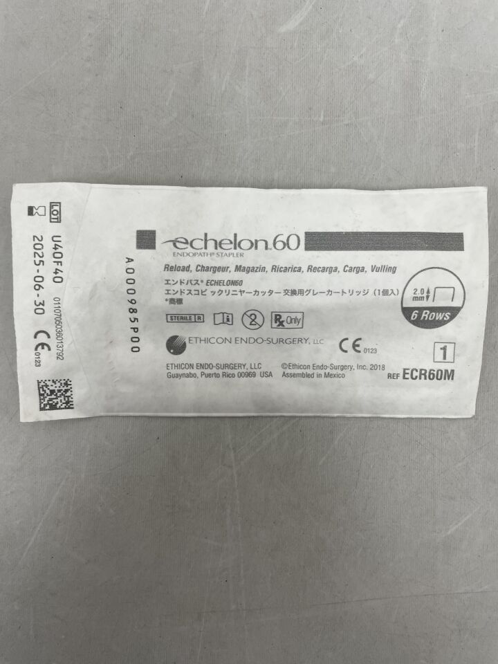 ECR60M - ETHICON - Echelon Endopath 吻合器替換裝,適用於 60 毫米內視鏡吻合器,灰色,(EA)-(有效期至:2025-06-30)