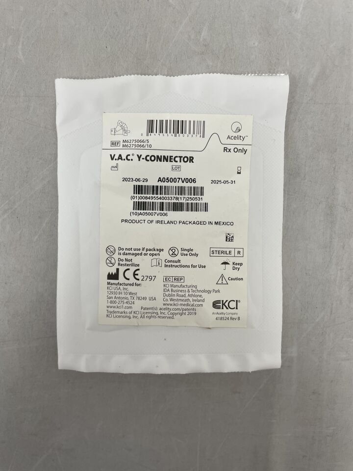 M6275066 - KCI - Acelity V.A.C. Y-Connector , ( EA ) - ( Expiry Date : 2025-05-31 )