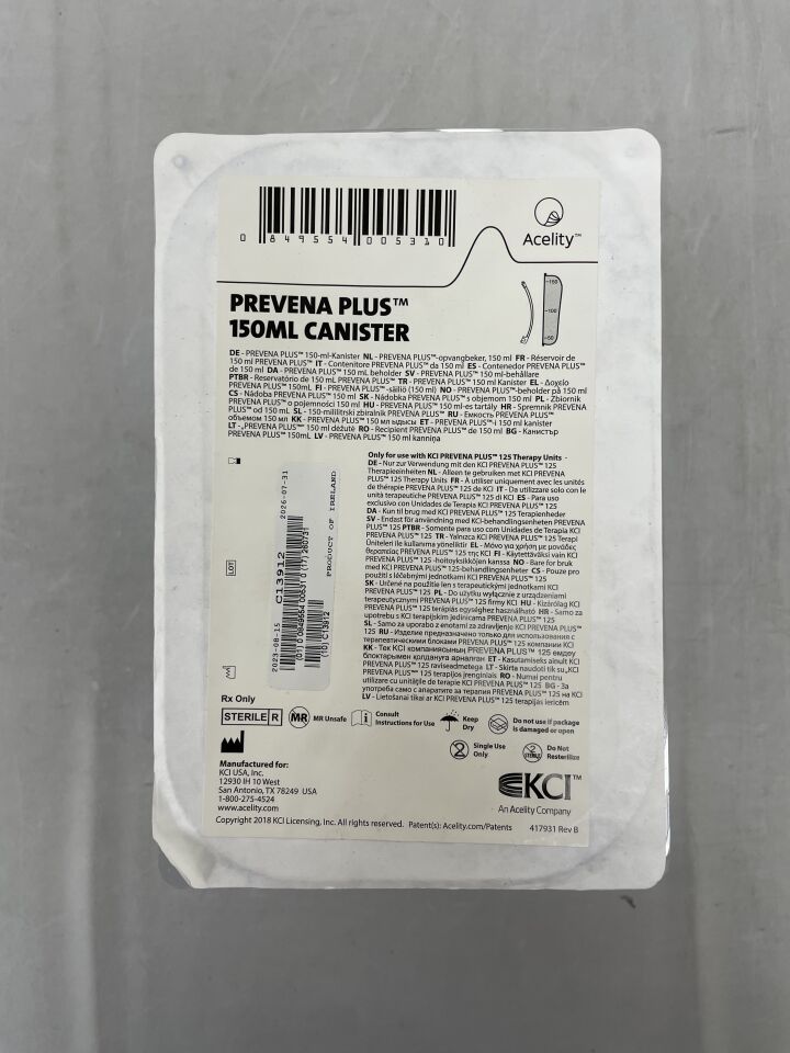 PRE4095 - KCI - Prevena Plus Canister 150ml, (EA) - ( Expiry Date: 2026-07-31 )