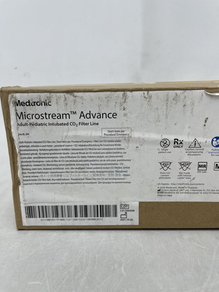 MVAI - MEDTRONIC - Microstream Advance Intubated CO2 FilterLine, Adult/Pediatric, Short-Term , ( BX/25 ) - ( Expiry Date : 2099-12-31 )
