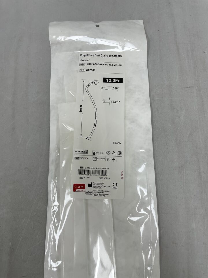 G12586 - COOK - Ring Biliary Duct Drainage Catheter 12F x 50cm, (EA) - ( Expiry Date: 2025-02-08 )